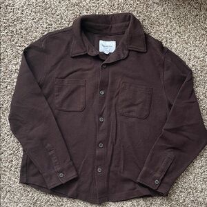 Goodfellow Knit Dark Brown Button-Up Shirt